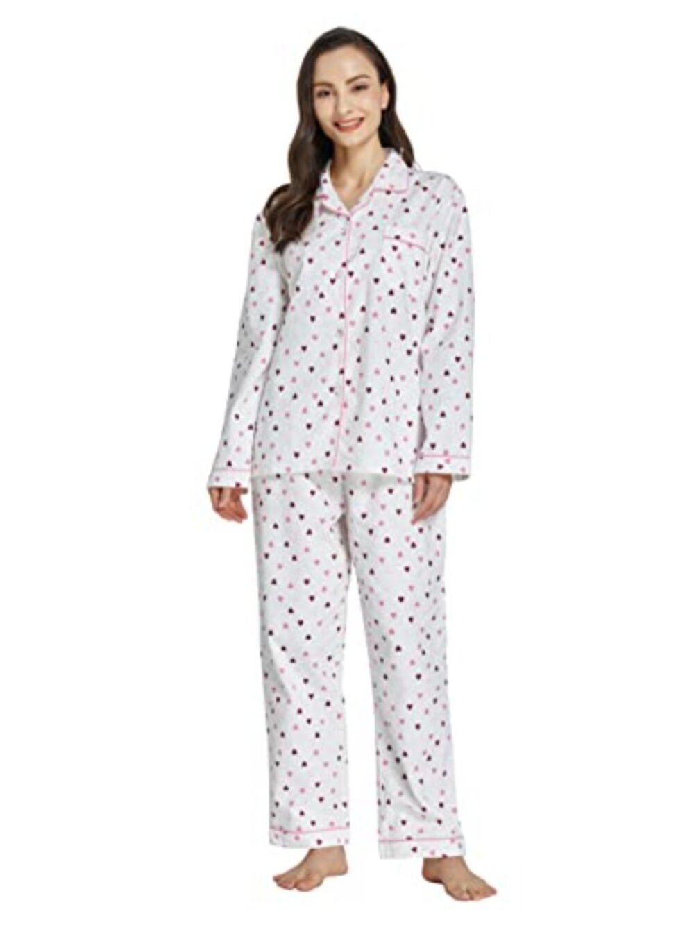 Women's 100% Cotton Flannel Pajama Set Long Sleeve Sleepwear